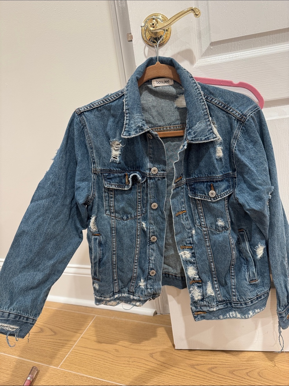 Boujee Boutique Distressed Blue Denim Jacket